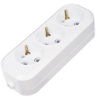 Розетки электрические 11-8704 Колодка 3 гнезда с зазем. REXANT