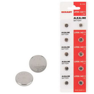Батарейки 30-1030 Батарейка LR58 AG11 LR721 REXANT