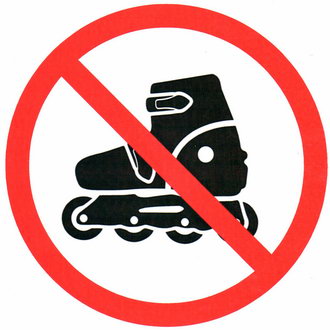 Информационные знаки На роликах не заходить 150х150 ЗИП