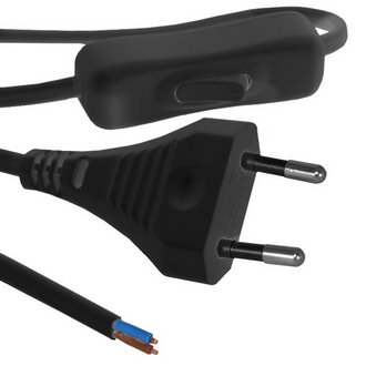 Сетевые шнуры ШВВП-ВП S52 2х0.5 1.8м(ч) ЭМ