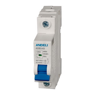 Автоматические выключатели ADB3-63/1P 16A 6kA х-ка C ANDELI