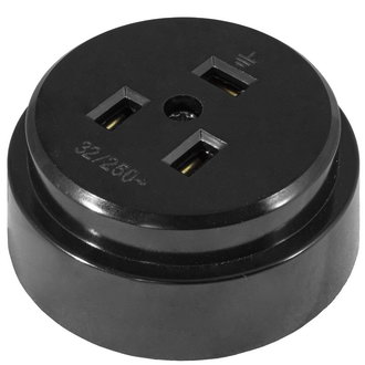 Розетки электрические РШ 2P+PE 250В черная RUICHI Розетки электрические РШ 2P+PE 250В черная RUICHI