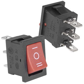 Клавишные переключатели KCD1-103-C6-R/3P on-off-on RUICHI