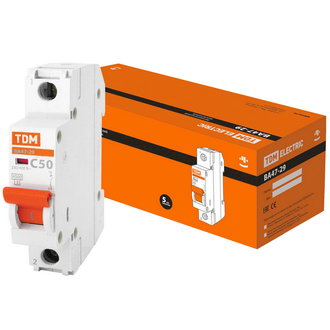 Автоматические выключатели ВА47-29 1Р 50А 4.5кА х-ка С TDM