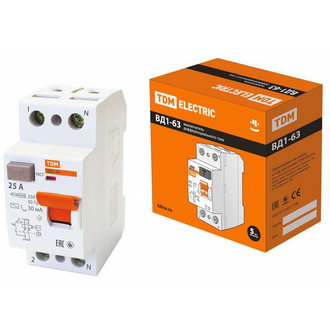 Автоматические выключатели ВД1-63 2Р 25А 30мА TDM