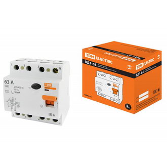 Автоматические выключатели ВД1-63 4Р 63А 30мА TDM