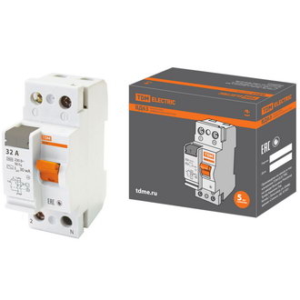 Автоматические выключатели ВД63 2Р 32А 30мА (электронное) TDM