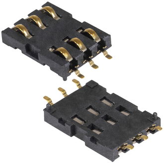 Держатели SIM и карт памяти MUP-C725 6pin RUICHI Держатели SIM и карт памяти MUP-C725 6pin RUICHI