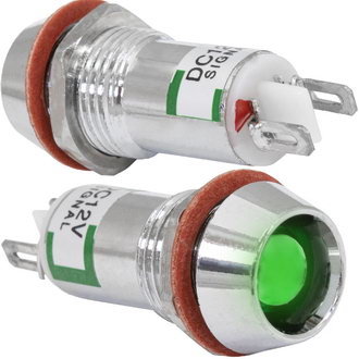 Светодиоды в корпусе L-617-G 12v (12mm) RUICHI Светодиоды в корпусе L-617-G 12v (12mm) RUICHI