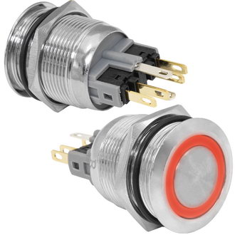 Кнопки антивандальные GQ22-11ZE/R/N on-off+off-on RUICHI