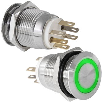 Кнопки антивандальные LAS1GQ-11E/G/N on-(off)+off-(on) RUICHI