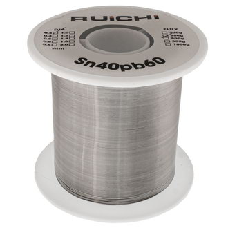 Припой Sn40/Pb60 d0.3mm 250g flux RUICHI Припой Sn40/Pb60 d0.3mm 250g flux RUICHI