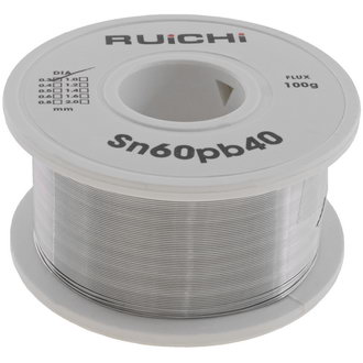 Припой Sn60/Pb40 d0.3mm 100g flux RUICHI Припой Sn60/Pb40 d0.3mm 100g flux RUICHI