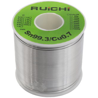 Припой Sn99.3/Cu0.7 d0.8mm 250g RUICHI Припой Sn99.3/Cu0.7 d0.8mm 250g RUICHI