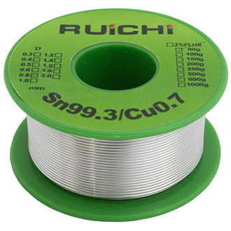 Припой Sn99.3/Cu0.7 d0.8mm 50g RUICHI Припой Sn99.3/Cu0.7 d0.8mm 50g RUICHI