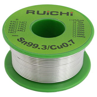 Припой Sn99.3/Cu0.7 d1.0mm 50g RUICHI Припой Sn99.3/Cu0.7 d1.0mm 50g RUICHI