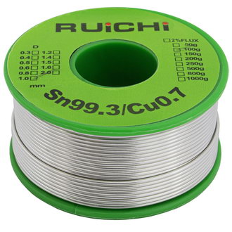 Припой Sn99.3/Cu0.7 d1.0mm 100g RUICHI Припой Sn99.3/Cu0.7 d1.0mm 100g RUICHI