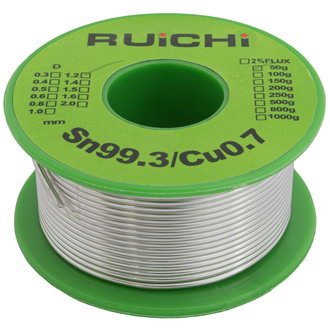 Припой Sn99.3/Cu0.7 d1.2mm 50g RUICHI Припой Sn99.3/Cu0.7 d1.2mm 50g RUICHI