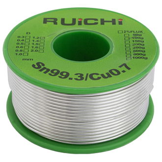 Припой Sn99.3/Cu0.7 d1.2mm 100g RUICHI Припой Sn99.3/Cu0.7 d1.2mm 100g RUICHI