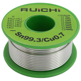 Припой Sn99.3/Cu0.7 d1.5mm 50g RUICHI Припой Sn99.3/Cu0.7 d1.5mm 50g RUICHI