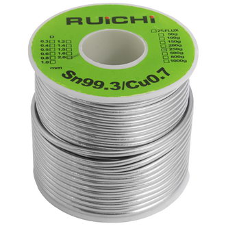 Припой Sn99.3/Cu0.7 d2.0mm 250g RUICHI Припой Sn99.3/Cu0.7 d2.0mm 250g RUICHI