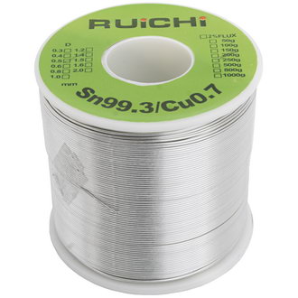 Припой Sn99.3/Cu0.7 d0.5mm 250g RUICHI Припой Sn99.3/Cu0.7 d0.5mm 250g RUICHI