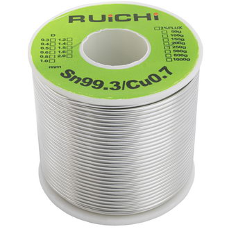 Припой Sn99.3/Cu0.7 d1.5mm 250g RUICHI Припой Sn99.3/Cu0.7 d1.5mm 250g RUICHI