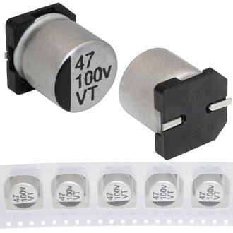 Чип электролиты 47 uF 100 V 105C 10*10.5 VT JWCO Чип электролиты 47 uF 100 V 105C 10*10.5 VT JWCO