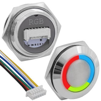 Кнопки антивандальные GQ19TF-6E/RGB/N off-(on) RUICHI Кнопки антивандальные GQ19TF-6E/RGB/N off-(on) RUICHI