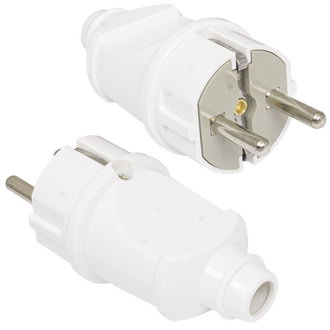 Вилки электрические 11-1057-1 Вилка прямая с/з белая 16 PROCONNECT