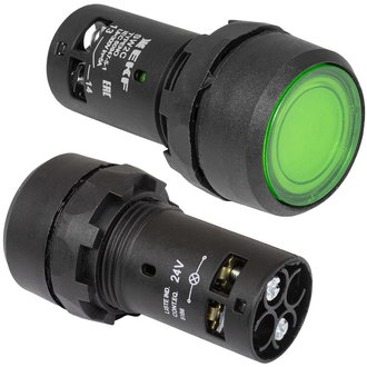 Кнопочные переключатели Кнопка SW2C-10D с подсветкой зеленая NO 24В PROxima sw2c-md-g-24 EKF