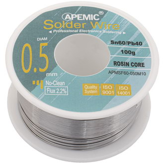 Припой Припой Sn60Pb40 ROL0 0.5мм 100гр APEMIC