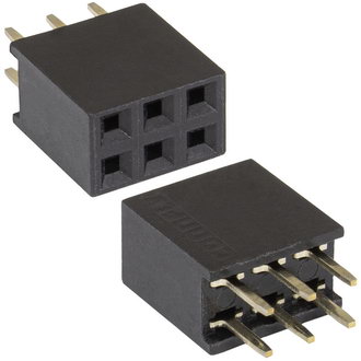 Штыри и гнезда для плат 2.54мм DS1023-2X3S21 CONNFLY