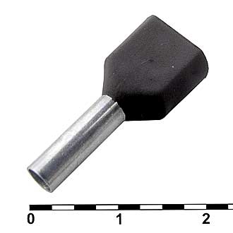 Наконечники на кабель DTE01512 black (1.7x12mm)  