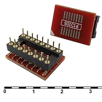 Панельки для микросхем Переходник SOIC16 - DIP16 