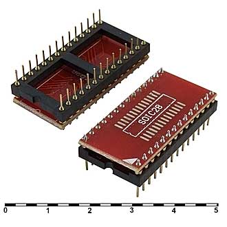 Панельки для микросхем Переходник SOIC28 - DIP28 