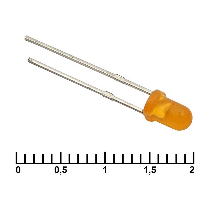 Светодиоды 3 mm orange  30 mCd   20 RUICHI
