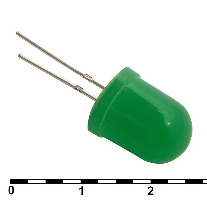 Светодиоды 10 mm green 30 mCd   20 RUICHI
