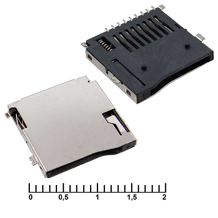 Держатели SIM и карт памяти micro-SD SMD 8pin ejector 