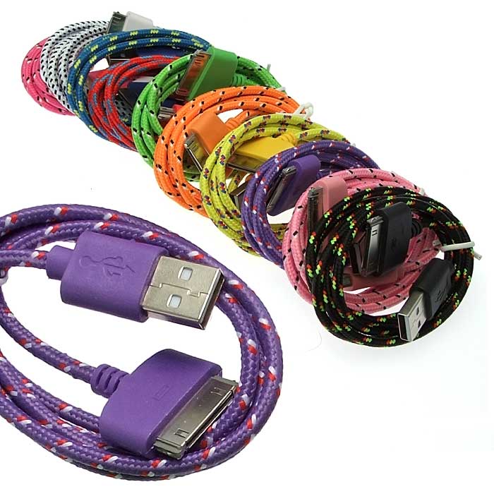 Шнуры для мобильных устройств USB to iPhone4 Round braid 1m RUICHI