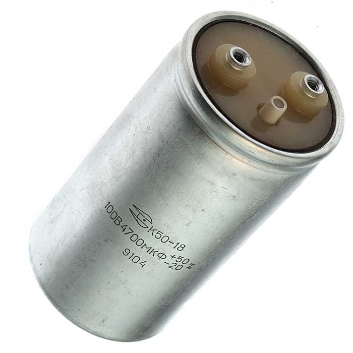 Электролитические конденсаторы К50-18   100 В   4700 мкф 
