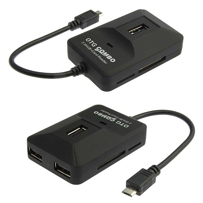 USB разветвители и адаптеры USB OTG card reader adapter 5in1 