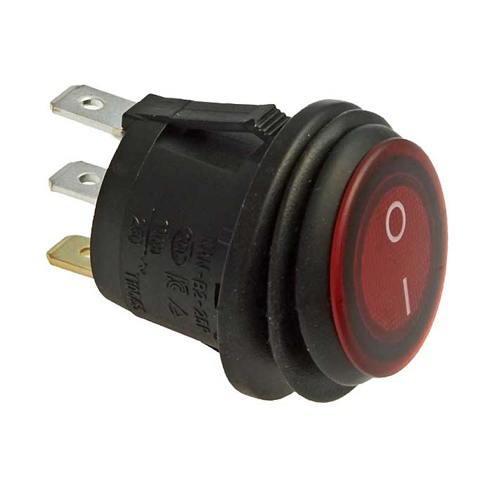 Клавишные переключатели SB040-12V RED IP65 on-off ф20.2mm RUICHI