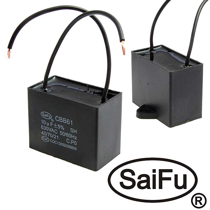 Пусковые конденсаторы CBB61  10uF  630V  (SAIFU) SAIFU