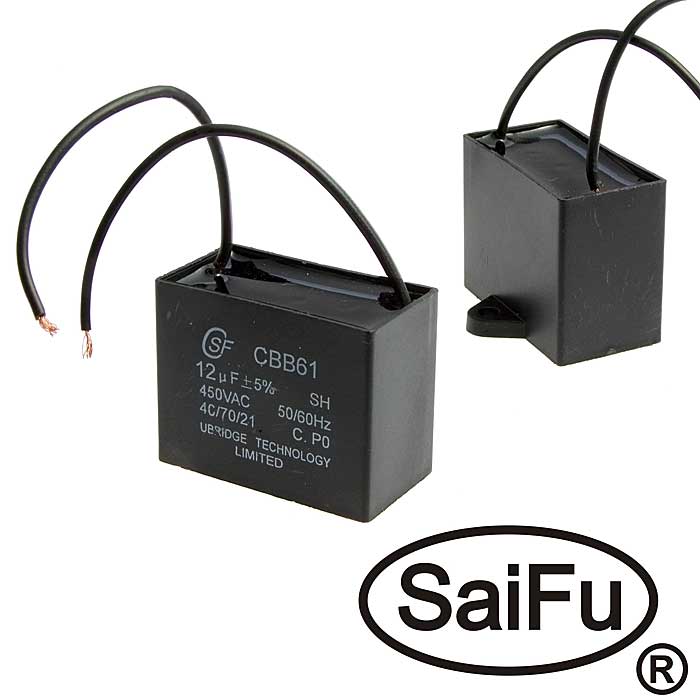 Пусковые конденсаторы CBB61  12UF  450V  (SAIFU) SAIFU