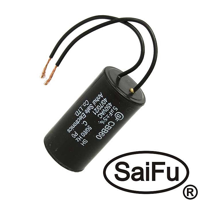 Пусковые конденсаторы CBB60   5uF  450V WIRE (SAIFU) SAIFU