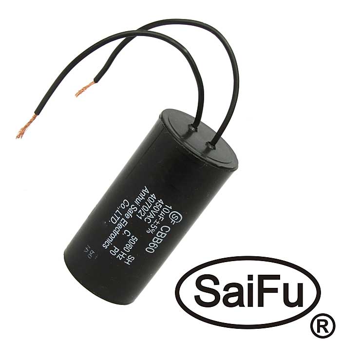Пусковые конденсаторы CBB60  10uF  450V WIRE (SAIFU) SAIFU