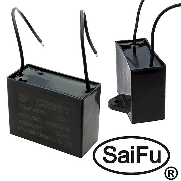 Пусковые конденсаторы CBB61  20uF  450V  (SAIFU) SAIFU