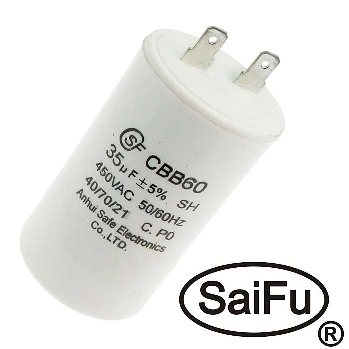Пусковые конденсаторы CBB60  35uF  450V  (SAIFU) SAIFU