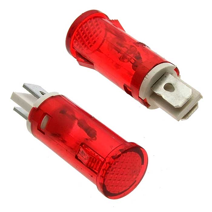 Лампочки неоновые в корпусе MDX-14 red  220V RUICHI